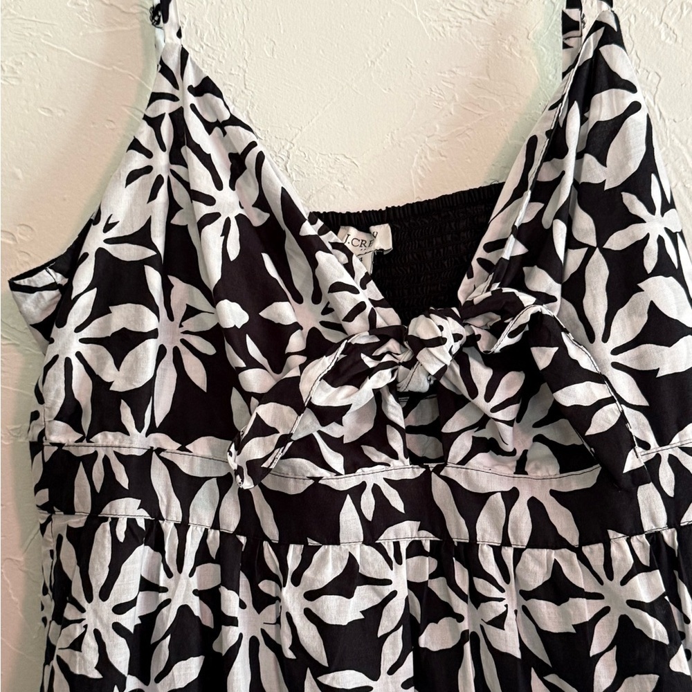 J Crew Black White Floral Dress Size 14 - Picture 3 of 12